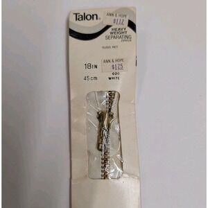 Vtg Talon Zipper 18"  Heavy Weight Separating Coat White 020 Style 512 Metal
